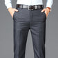 Men's Solid High Waist Formal Trouser