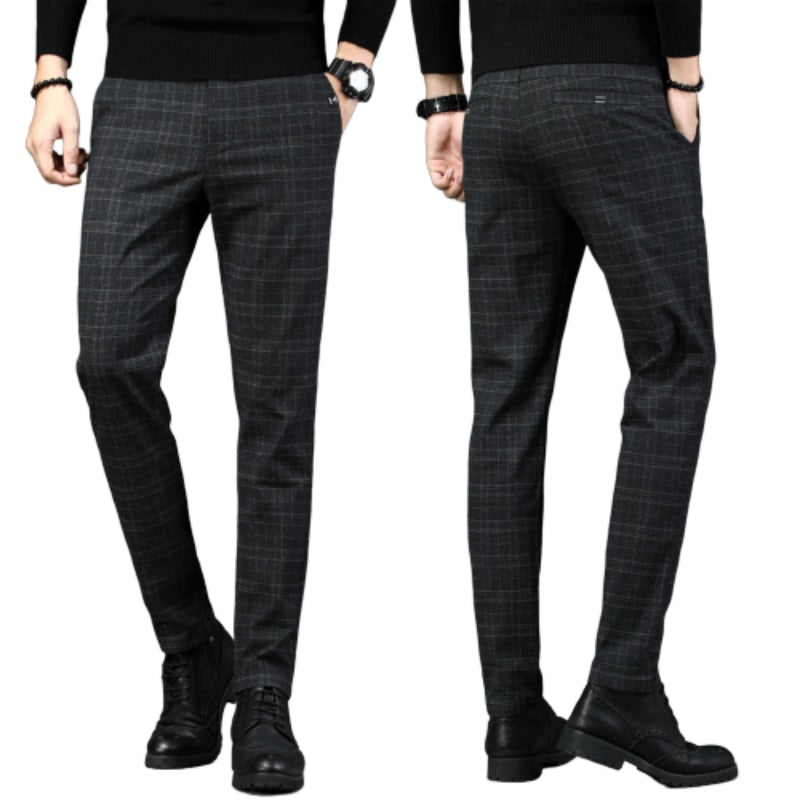 Men's Casual Slim Fit Dark Grey Classic Trouser