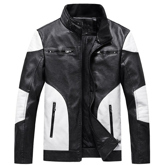 Men's Casual Patchwork Leather Jacket