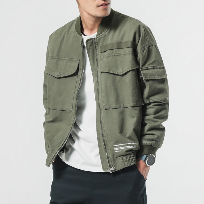Men's Casual Solid Bomber Jacket
