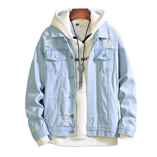 Men's Blue Loose Jeans Jacket