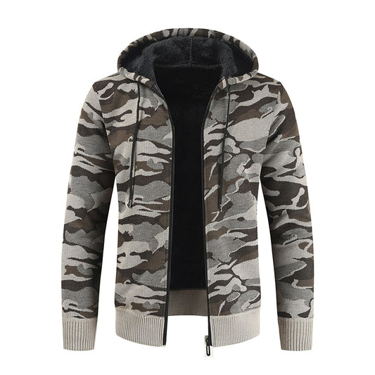 Men's Hooded Camouflage Cardigan Jacket