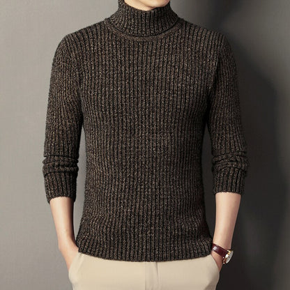 Men's Knitted Turtle Neck Pullover Sweater