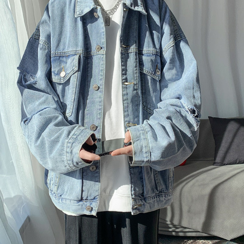 Men's Loose Fit Casual Denim Jacket