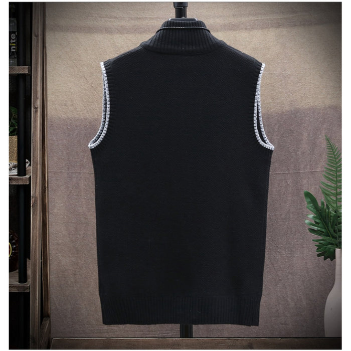 Men's Sleeveless Single Breasted Knitted Cardigan