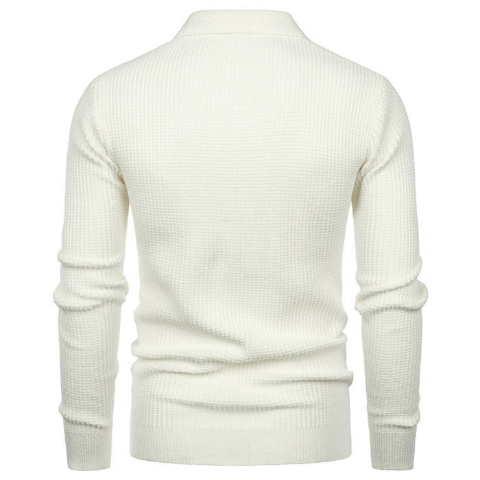 Men's Half Zipper Slim Fit Solid Knitted Pullover