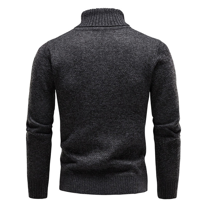 Men's Solid Slim Knitted Pullover Sweater