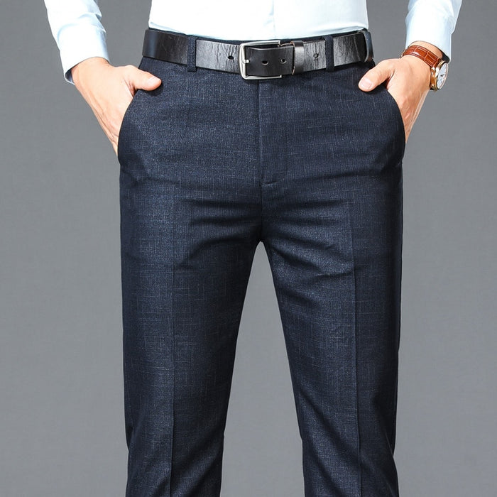 Men's Solid High Waist Formal Trouser