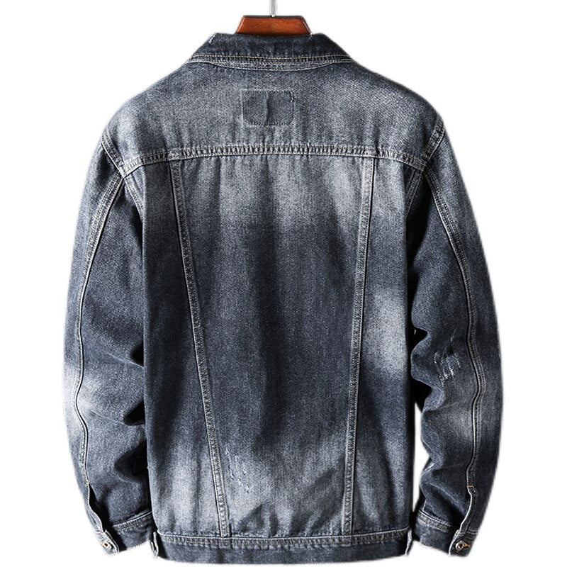 Men's Turn Down Collar Denim Jacket