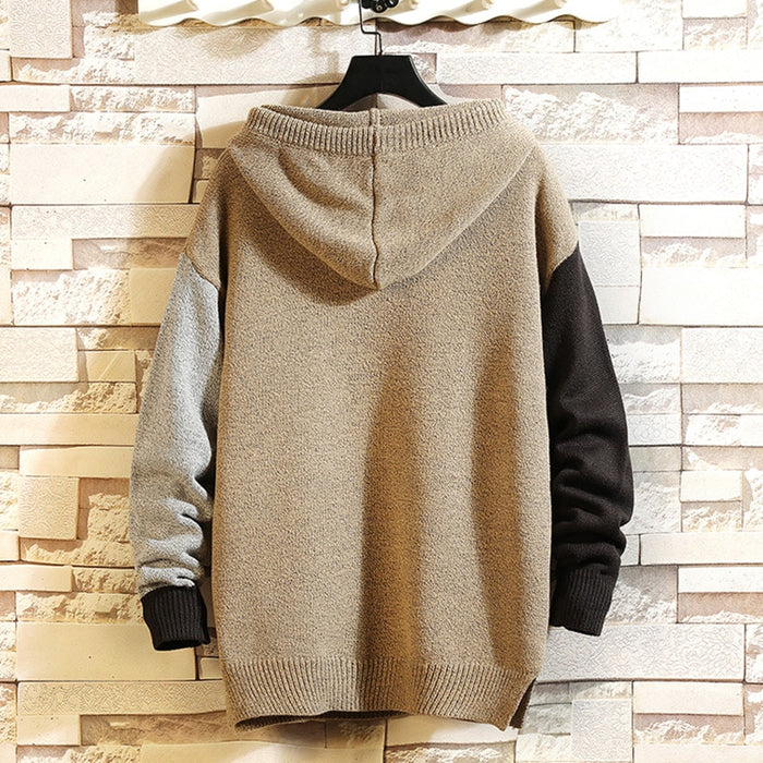 Men's Knitted Hooded Pullover Sweater