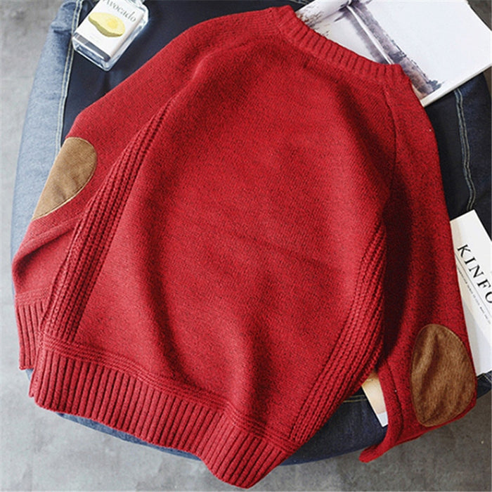 Men's O-Neck Solid Pullover Sweater