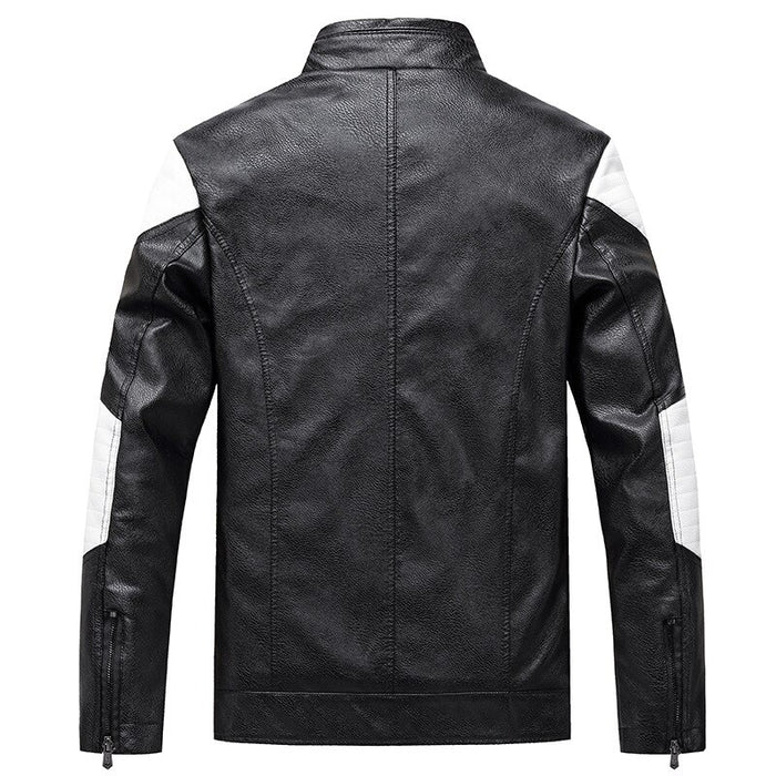 Men's Casual Patchwork Leather Jacket
