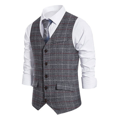 Men's Formal Plaid Suit Vest