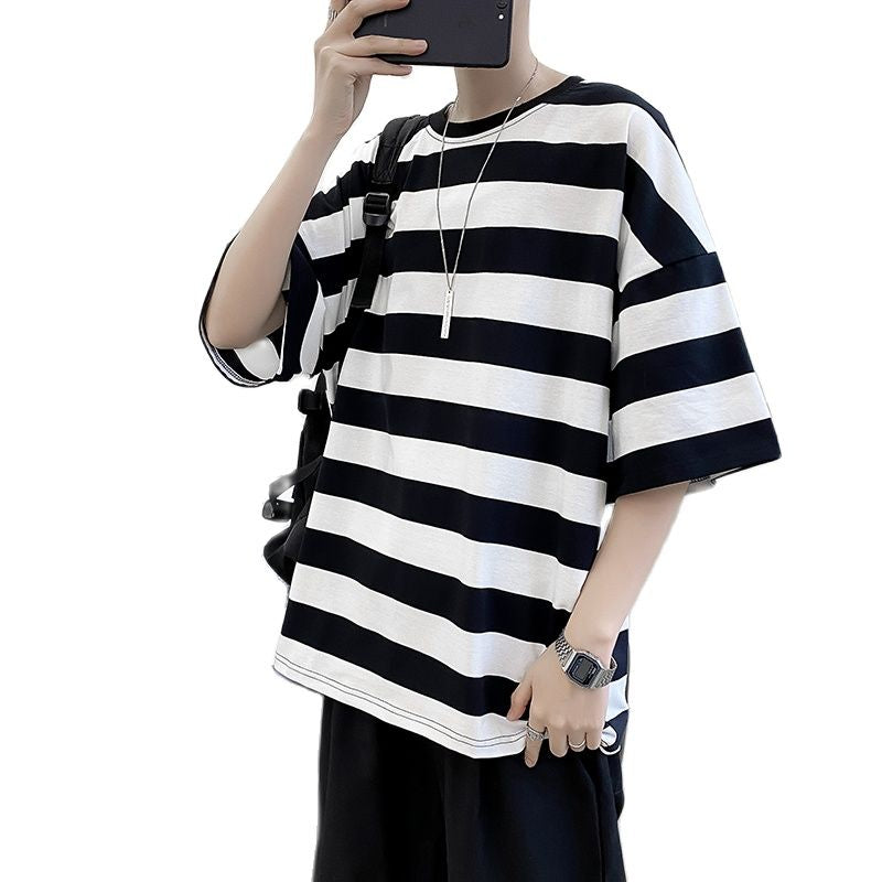 Casual Striped Oversized T-Shirt For Men