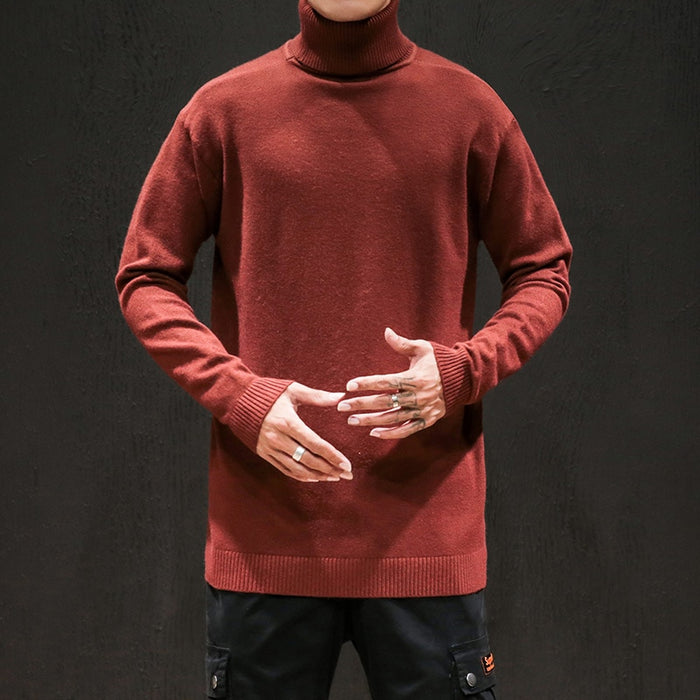 Men's Casual Solid Knitted Pullover Sweater