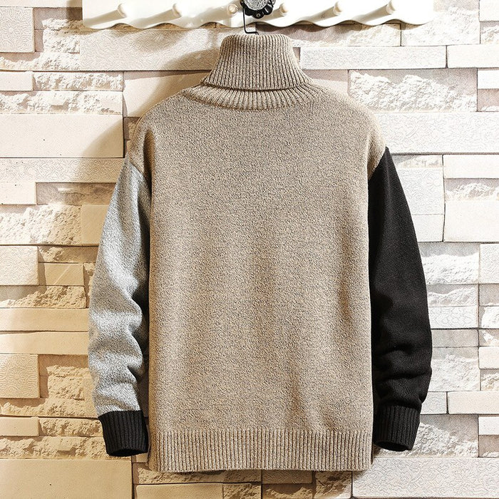 Men's Knitted Turtle Neck Pullover Sweater