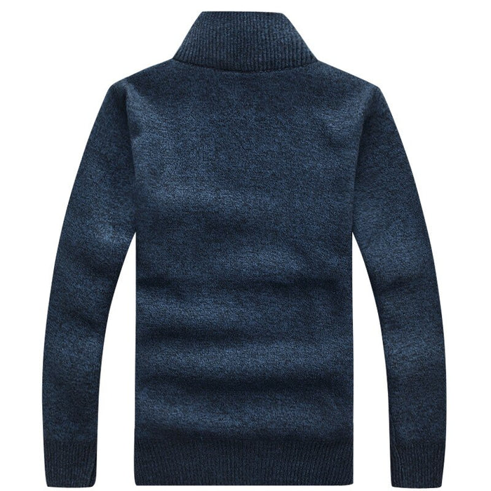 Men's Knitted Standing Collar Pullover Sweater