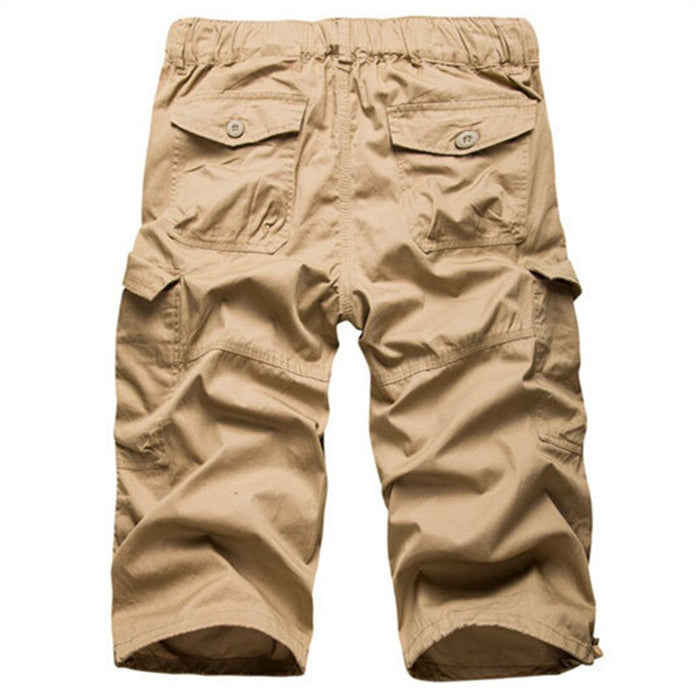 Solid Cargo Calf Length Trousers