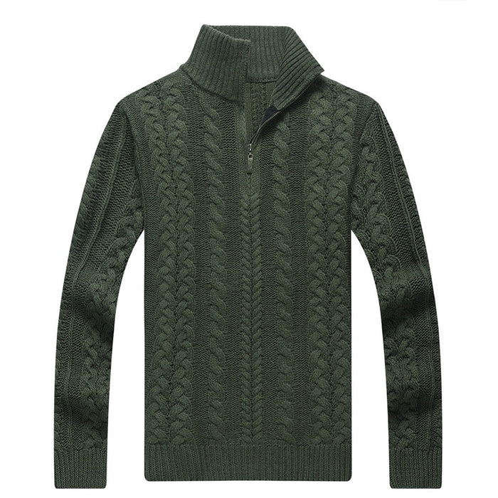 Men's Half Zipper Knitted Thick Pullover