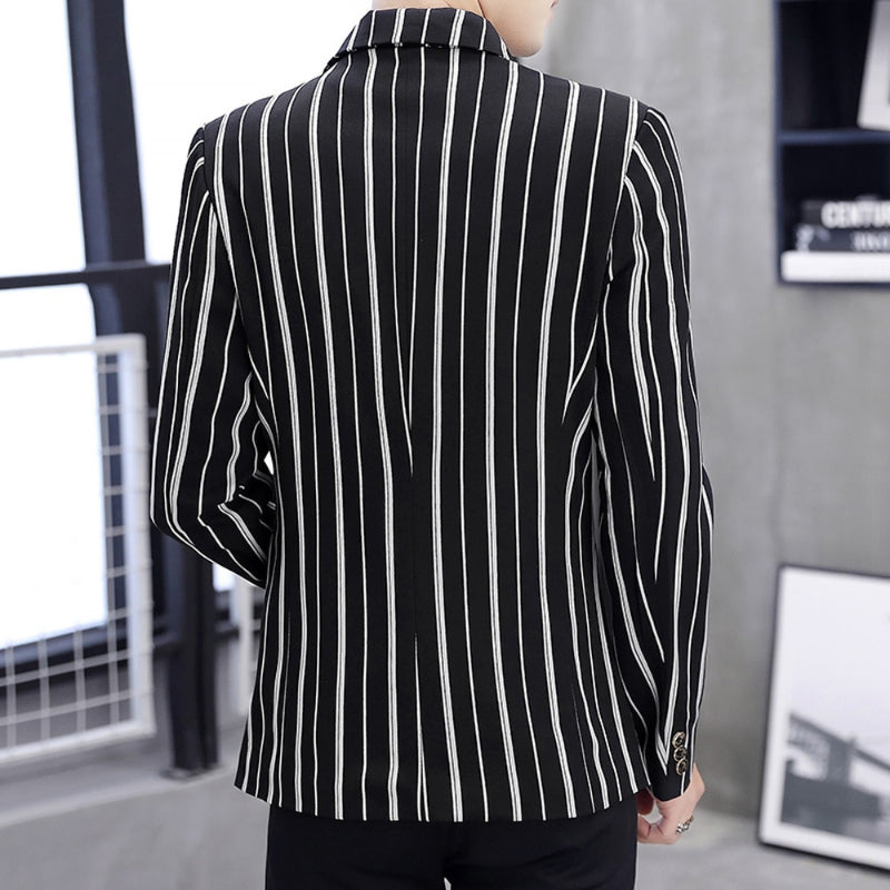 Men's Casual Slim Fit Striped Blazer