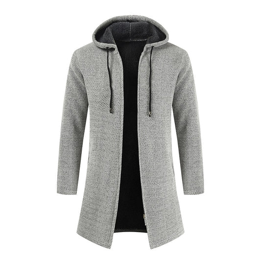 Men's Hooded Fleece Knitted Cardigan