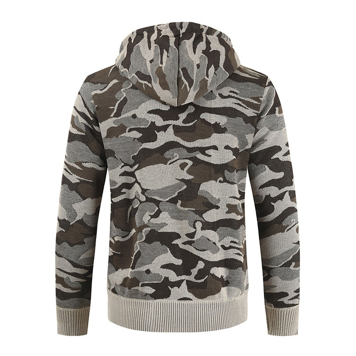 Men's Hooded Camouflage Cardigan Jacket