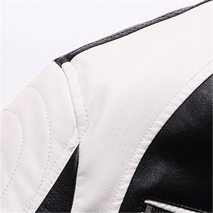 Men's Casual Stand Collar Leather Jacket