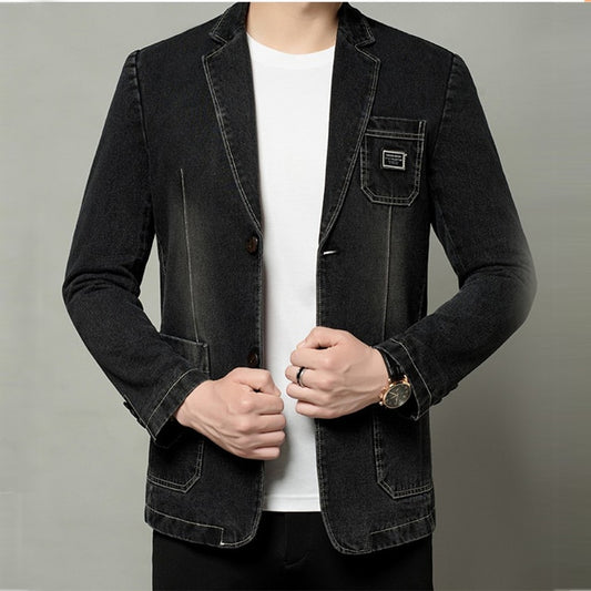 Men's Vintage Denim Blazer Jacket