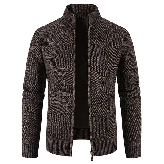 Men's Solid Knitted Cardigan Jacket