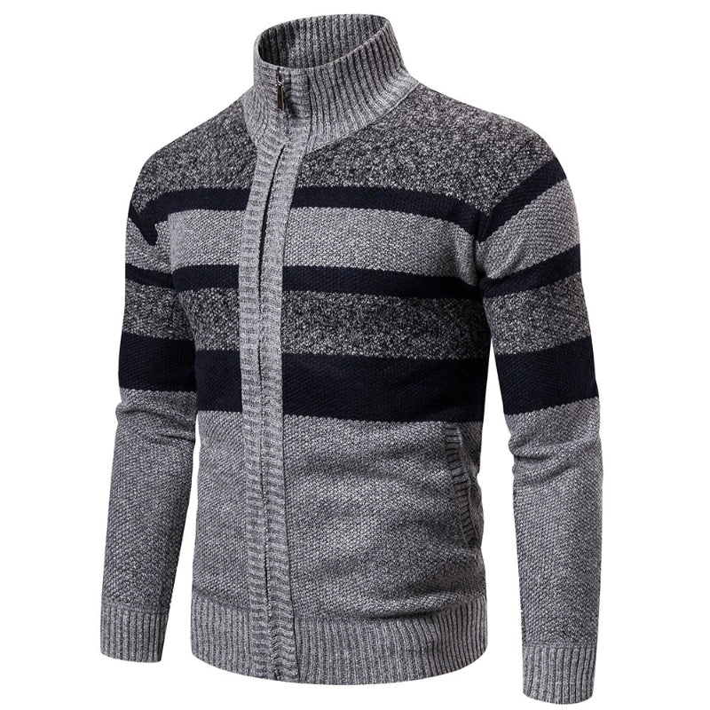 Men's Zipper Stand Collar Cardigan Jacket