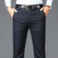 Men's Solid High Waist Formal Trouser
