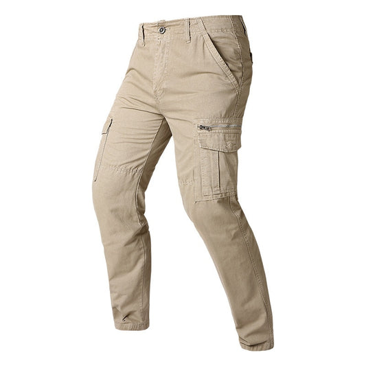 Men's Solid Multi-Pocketed Trousers