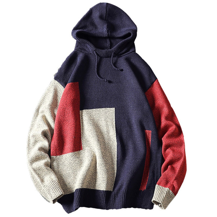 Men's Knitted Hooded Pullover Sweater