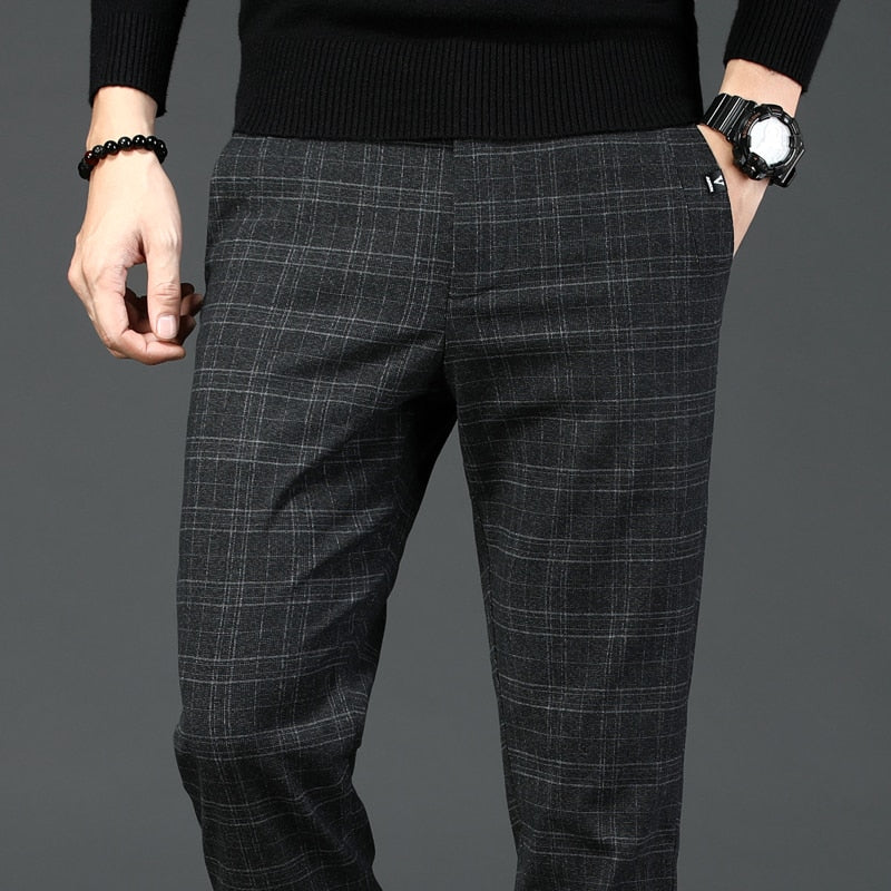 Men's Casual Slim Fit Dark Grey Classic Trouser