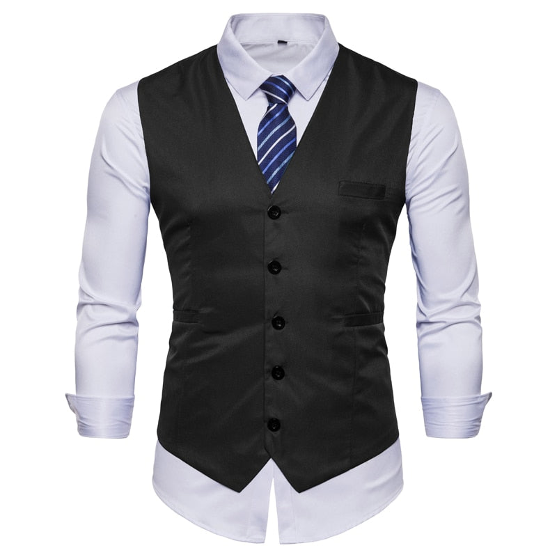 Men's Solid Slim Fit Suit Vest