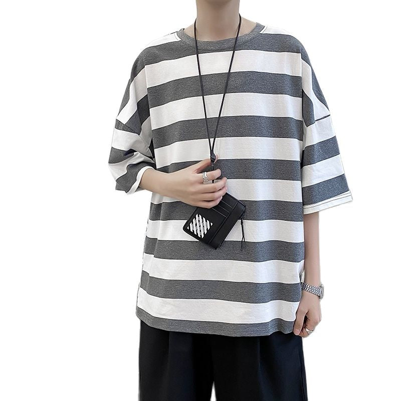 Casual Striped Oversized T-Shirt For Men