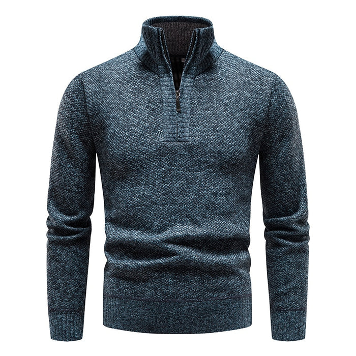 Men's Thick Fleece Zipper Pullover Sweater