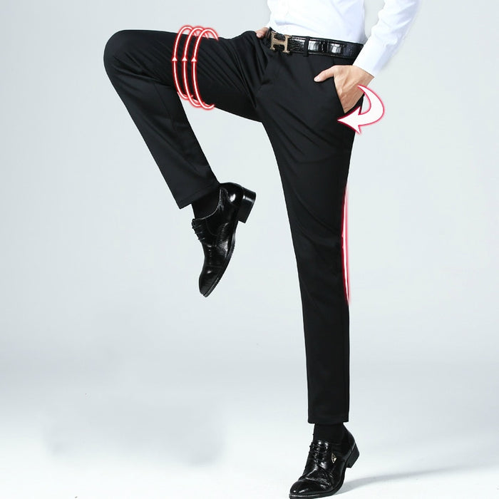 Men's Solid Casual Slim Fit Formal Trouser