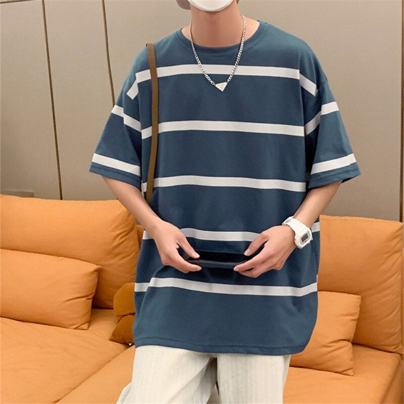 Cotton Striped T-Shirt For Men's