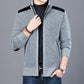 Men's Thick Zipper Patchwork Knitted Cardigan