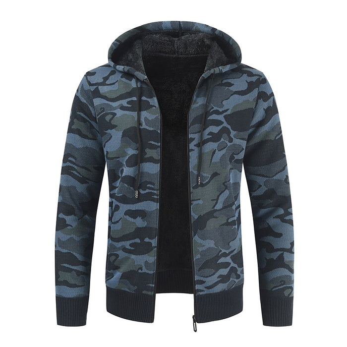 Men's Hooded Camouflage Cardigan Jacket