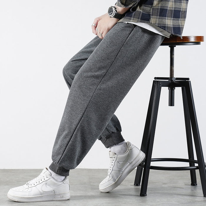Men's Solid Cotton Loose Trouser