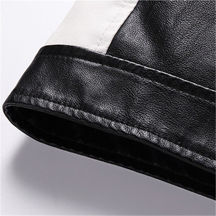 Men's Casual Stand Collar Leather Jacket