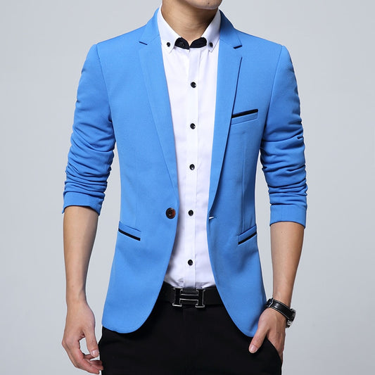 Men's Slim Fit Solid Casual Blazer