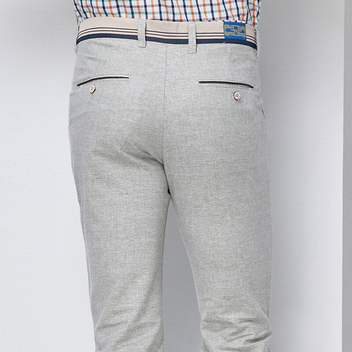 Casual Solid Elasticity Slim Trousers