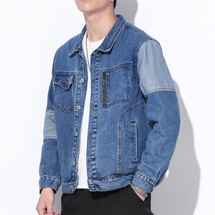 Men's Solid Blue Demin Jacket