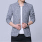 Men's Solid Long Sleeve Single Breasted Blazer