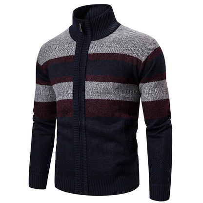 Men's Zipper Stand Collar Cardigan Jacket