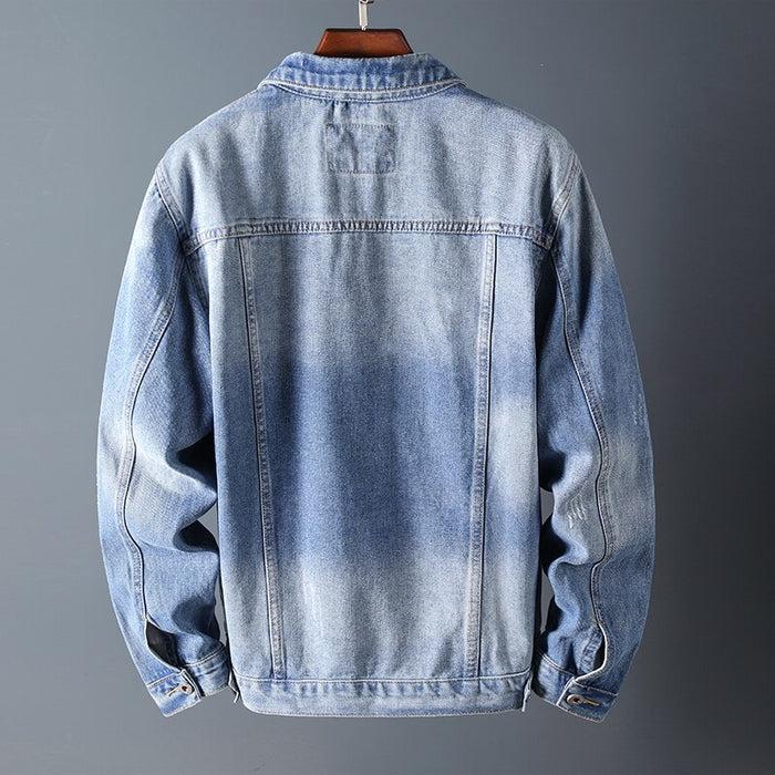 Men's Turn Down Collar Denim Jacket