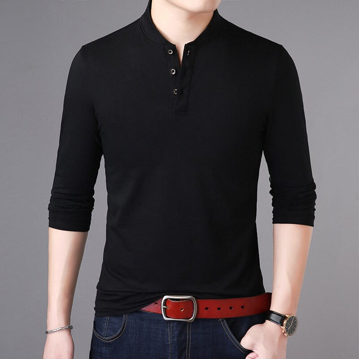 Men's Casual Long Sleeve Solid T-Shirt